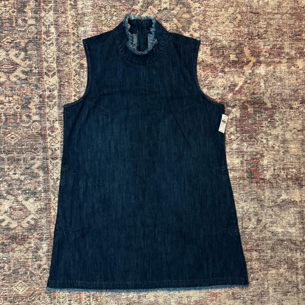 NWT GAP 100% Cotton Dark Blue Denim Dress Women’s XL
